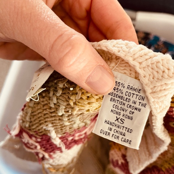 Handknitted VIntage Express Floral Cream Cardigan Sweater - Picture 13 of 16